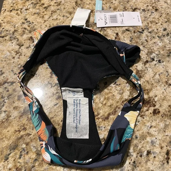 Roxy Black Floral Bikini Bottom S - Picture 5 of 6